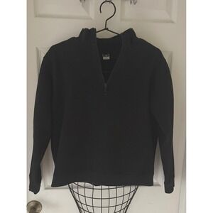 Cheetah Black Fleece Quarter Zip Pullover Mock Neck Size XL 18
